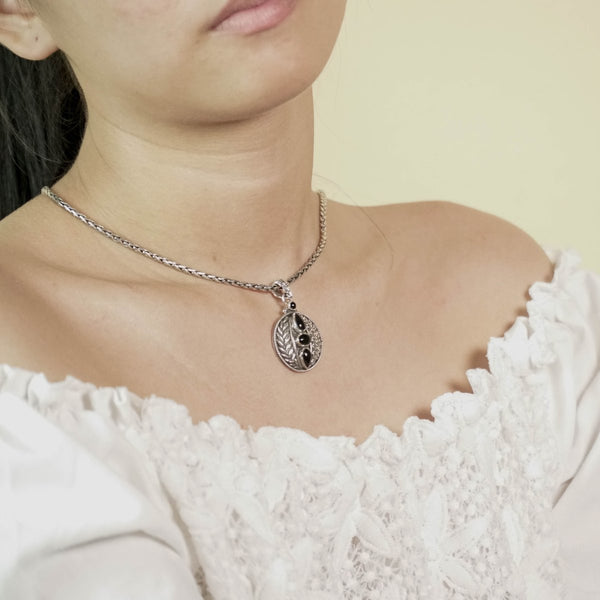 PADI KAPAS CHAIN Necklace with Black Onyx Multi Stones (02 NSKS-BO)