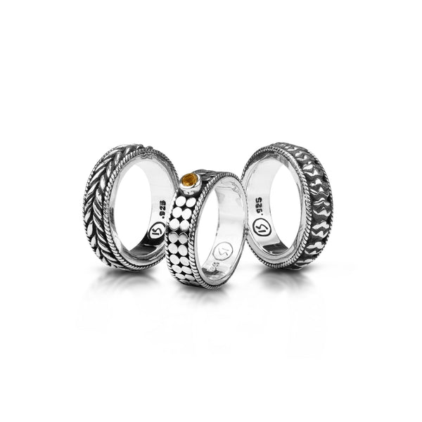 PADI KAPAS Stackable Ring with Citrine Round Stone (09RSKS)